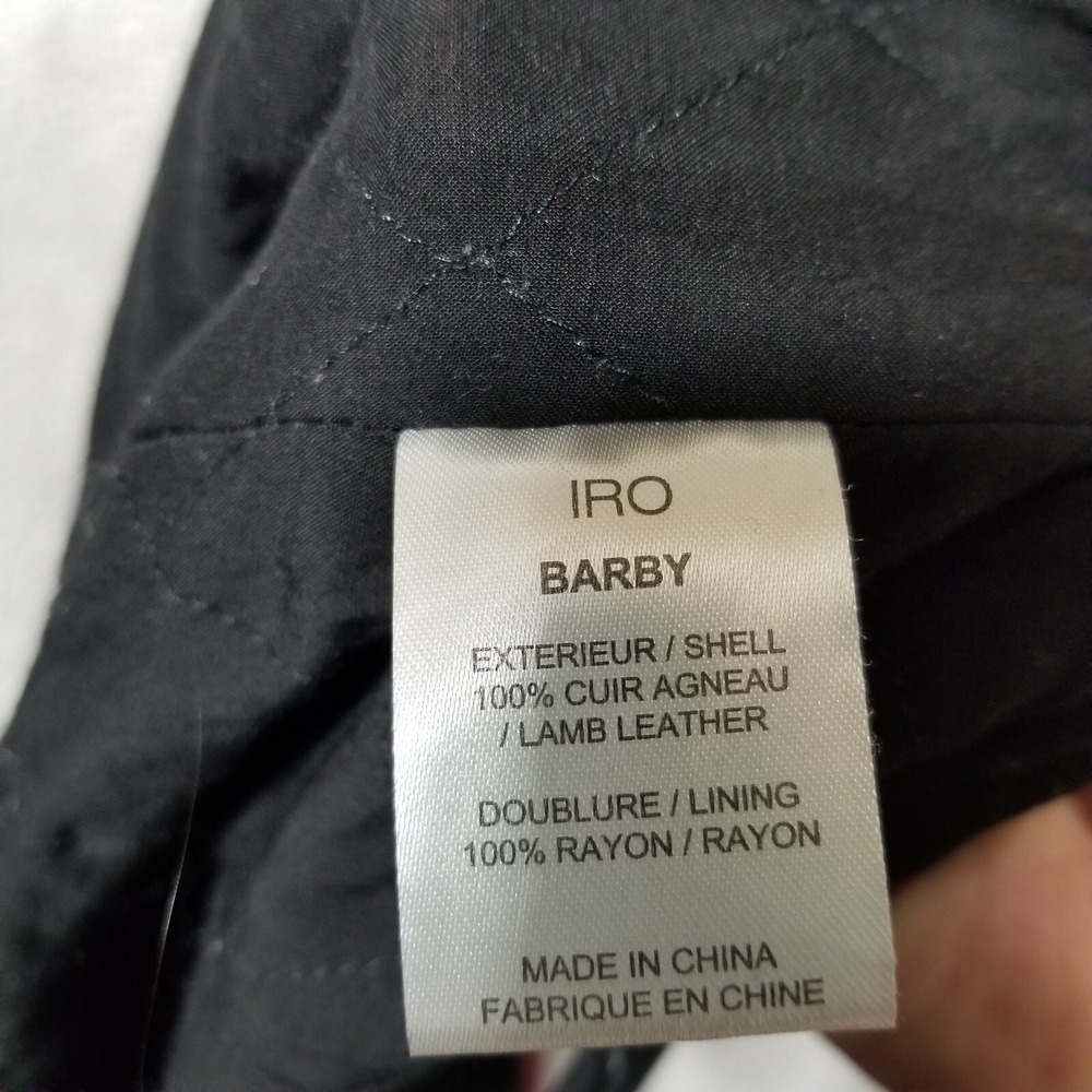 IRO Barby Motorcycle Lamb Leather Jacket Moto Biker Size 1 - Picture 8 of 11